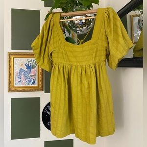 Free People Puff Sleeve Mini Dress